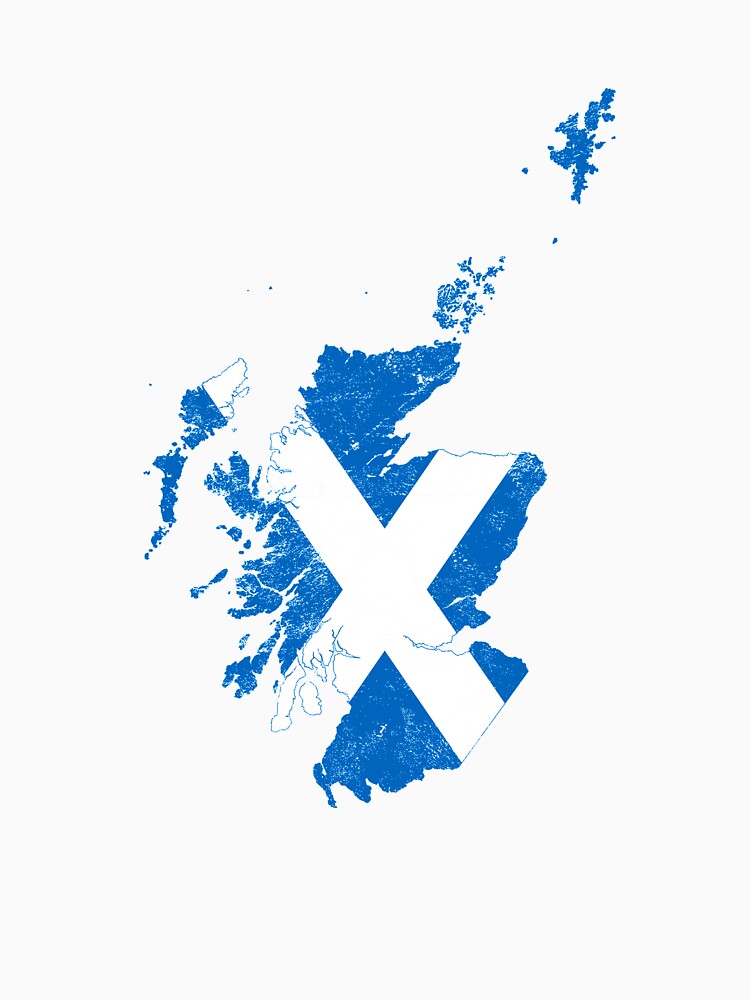Scotland Flag map tshirt distressed vintage by farhanhafeez