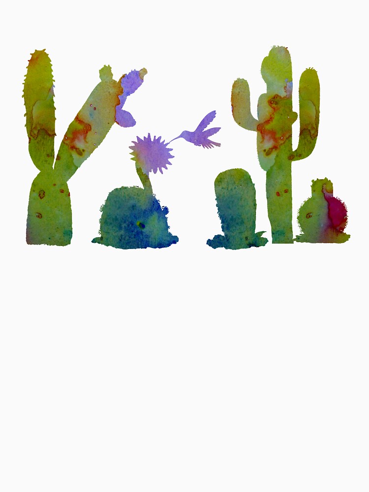 Cacti and a hummingbird by TheJollyMarten