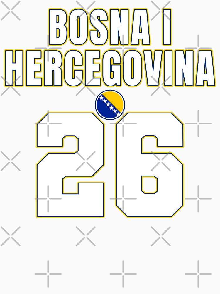 Bosnia 26 Football Shirt Style Design – Bosnia and Herzegovina Team Apparel by The Hairy Melon