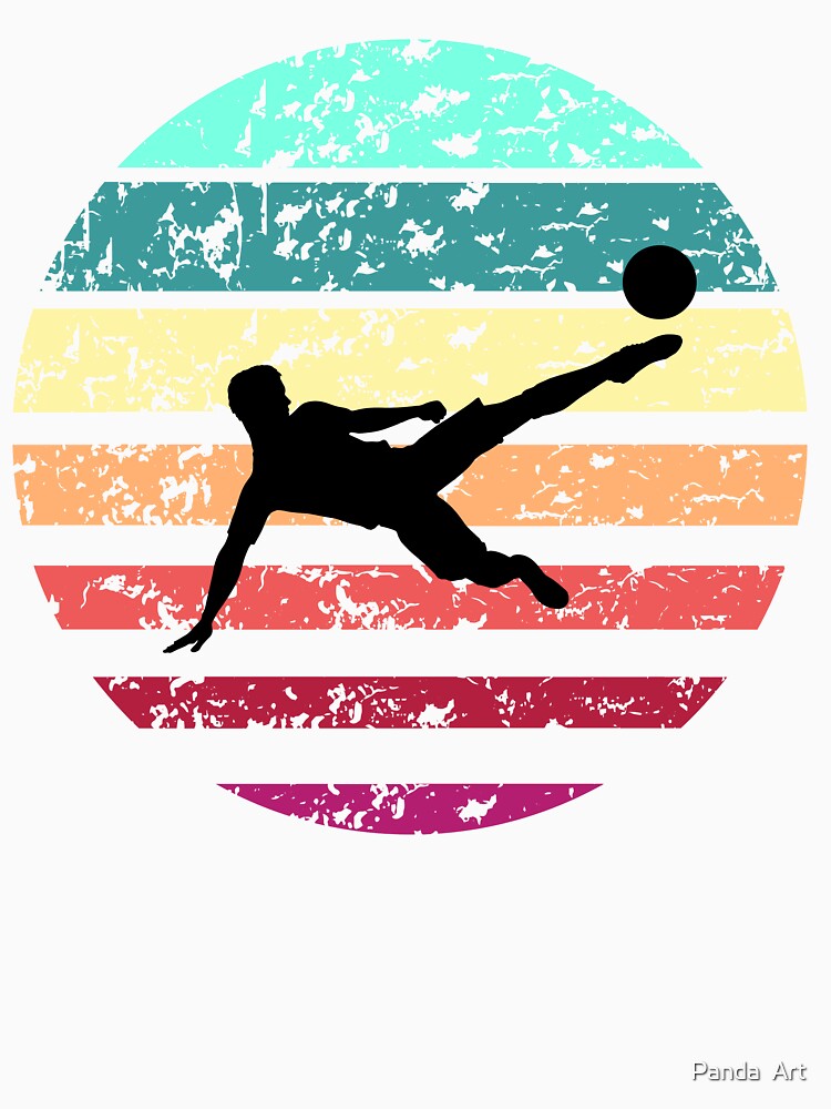 soccer kick boy vintage summer retro football by Panda  Art