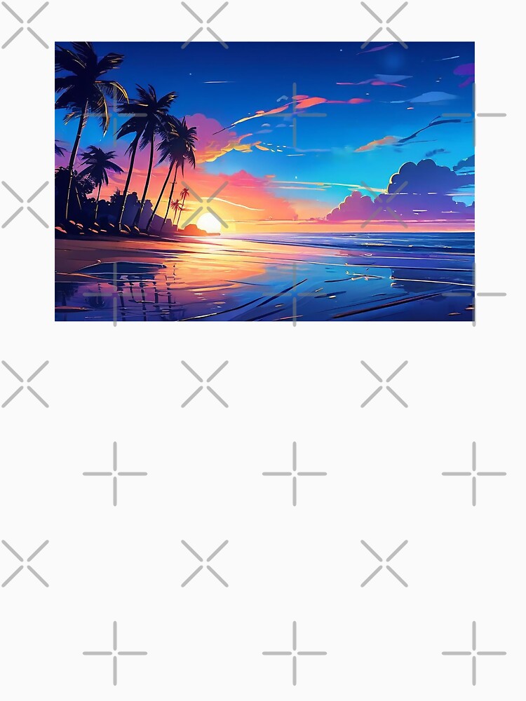 Sunset on the Beach – Stunning Coastal Sunset Art with Vibrant Colors and Tranquil Vibes by UniGift