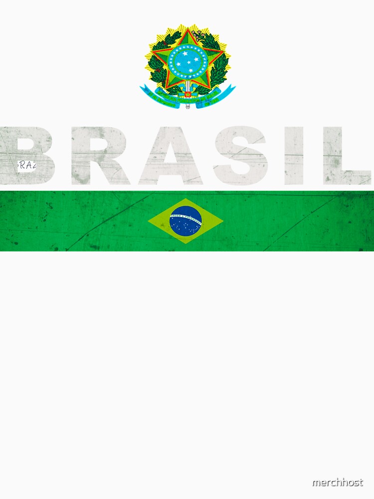 Brazil Distressed Football Jersey Style Shirt Design by merchhost