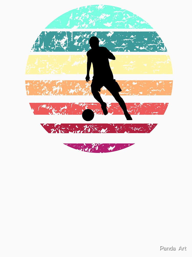 soccer side pass kick boy vintage summer retro football by Panda  Art