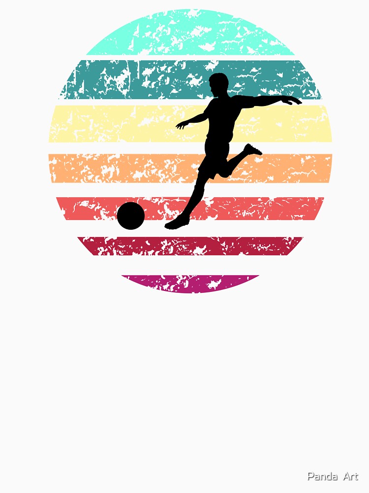 soccer push kick boy vintage summer retro football by Panda  Art