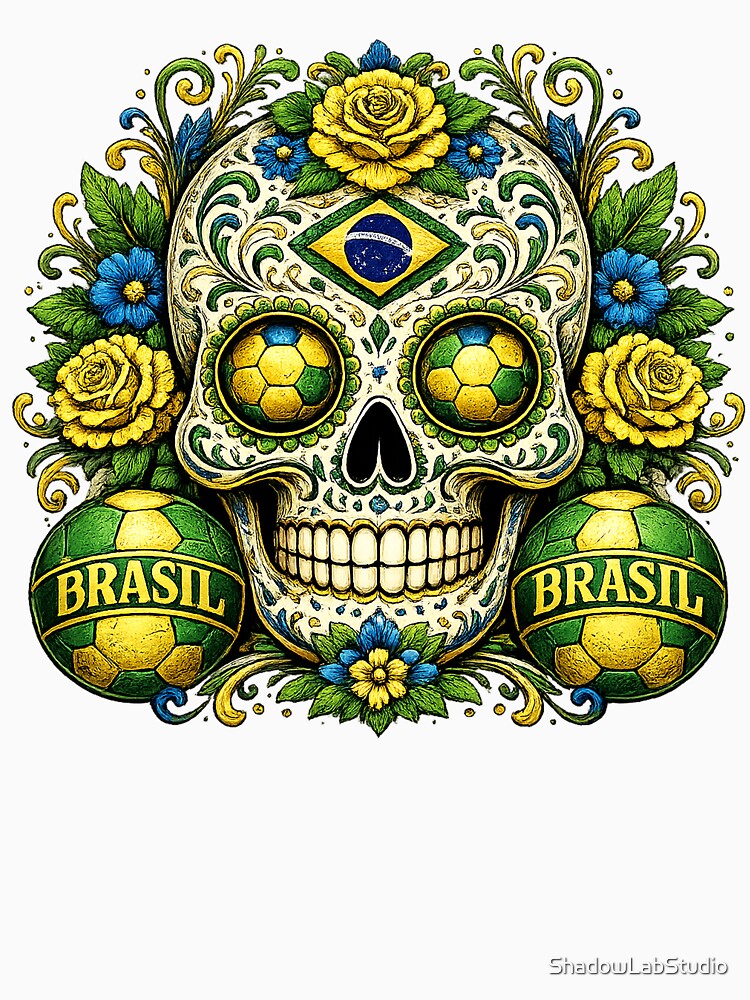 Brazil Soccer Skull by ShadowLabStudio