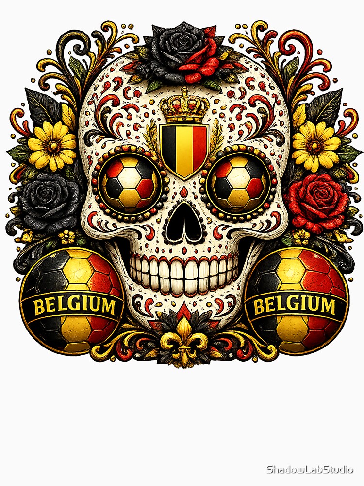 Belgium Soccer Skull by ShadowLabStudio