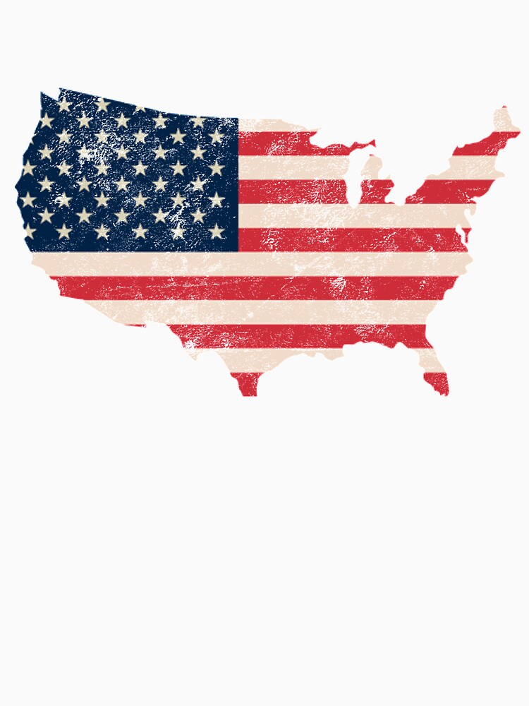 America USA Flag Map tshirt distressed vintage by farhanhafeez