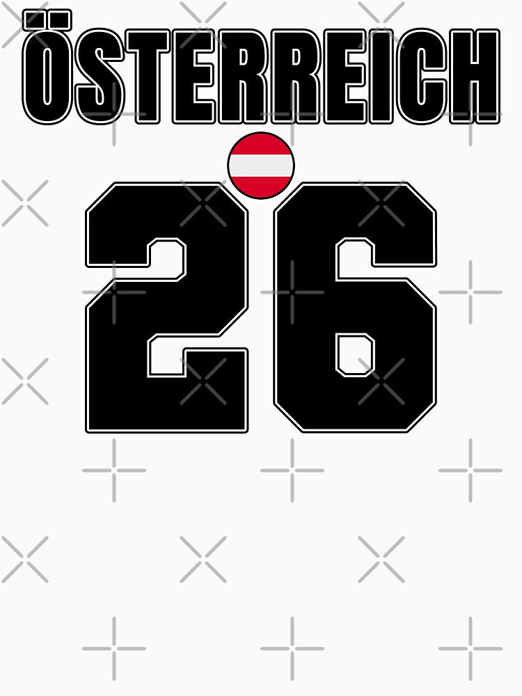 Austria 26 Football Shirt Style Design – Austria National Team Apparel by The Hairy Melon