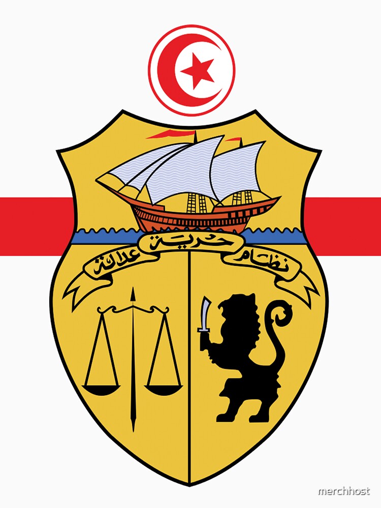 Tunisia Large Emblem Flag Fan Style by merchhost