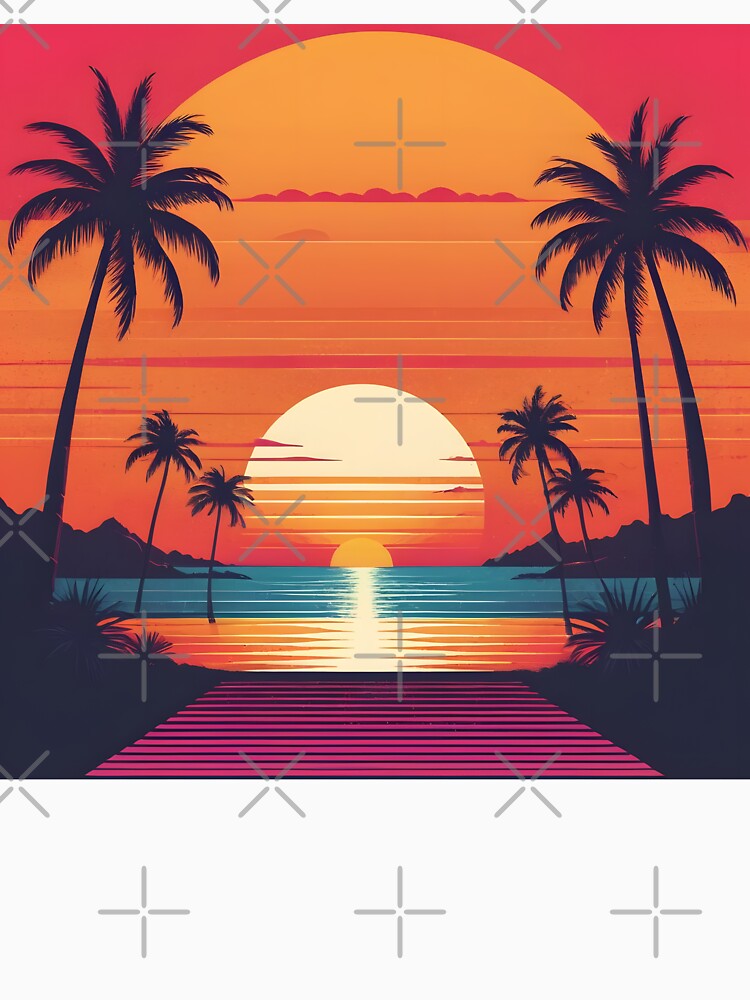Retro Sunset Palm Trees 80s Vintage Aesthetic - 5 by RELAX STATION