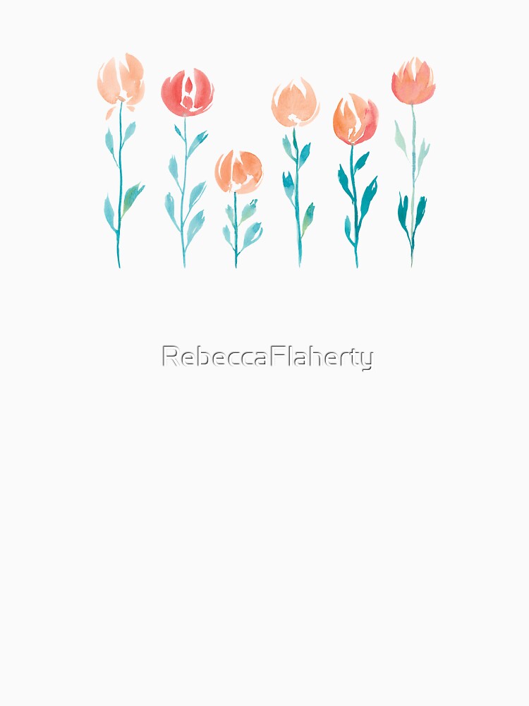 Floral Stems | Orange and Mint by RebeccaFlaherty
