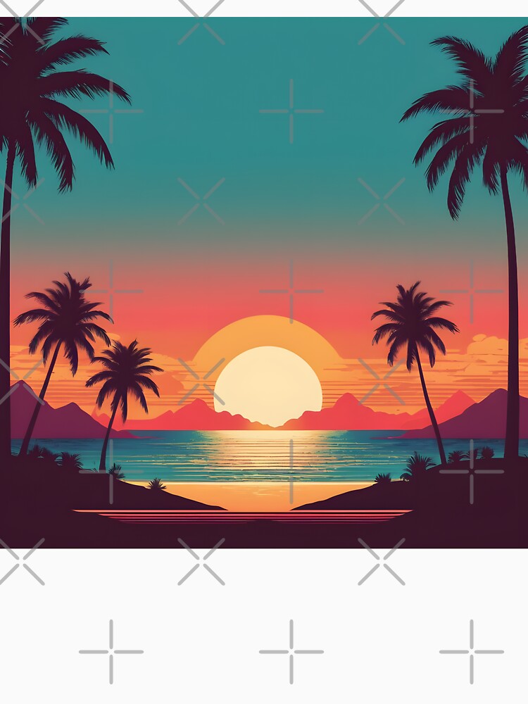 Retro Sunset Palm Trees 80s Vintage Aesthetic - 4 by RELAX STATION