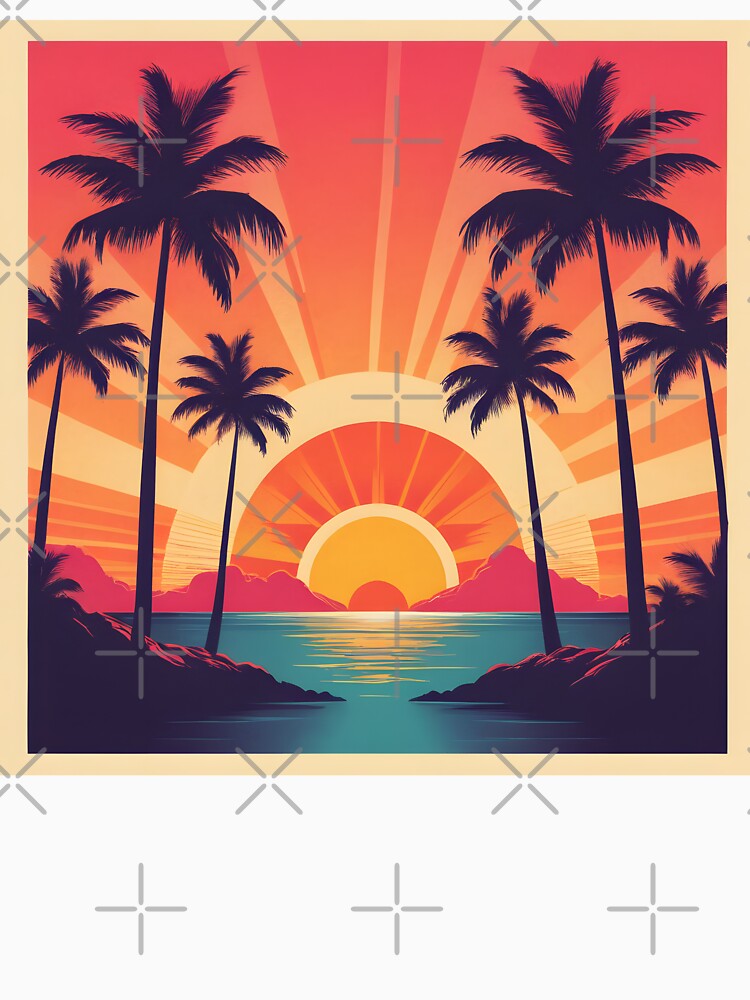 Retro Sunset Palm Trees 80s Vintage Aesthetic - 2 by RELAX STATION