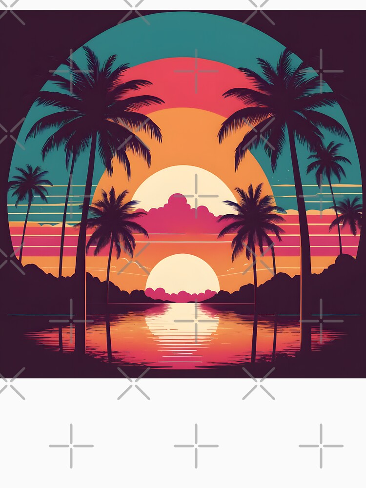 Retro Sunset Palm Trees 80s Vintage Aesthetic - 3 by RELAX STATION