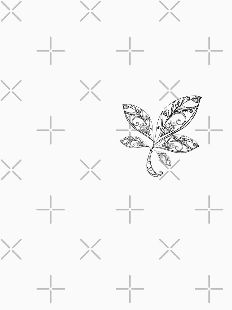 Black and white leaf design line art by Inktown