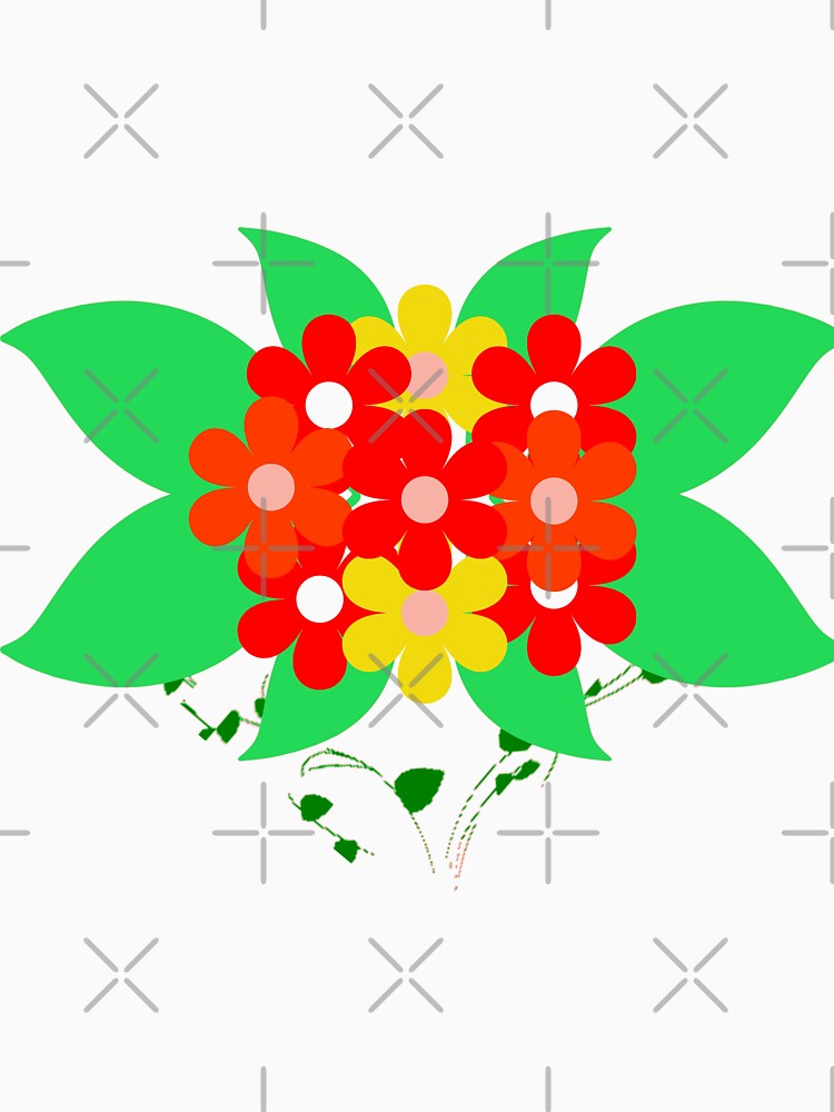 Floral and Leaves - Red, Orange and Yellow Flowers by HansiniDesigns