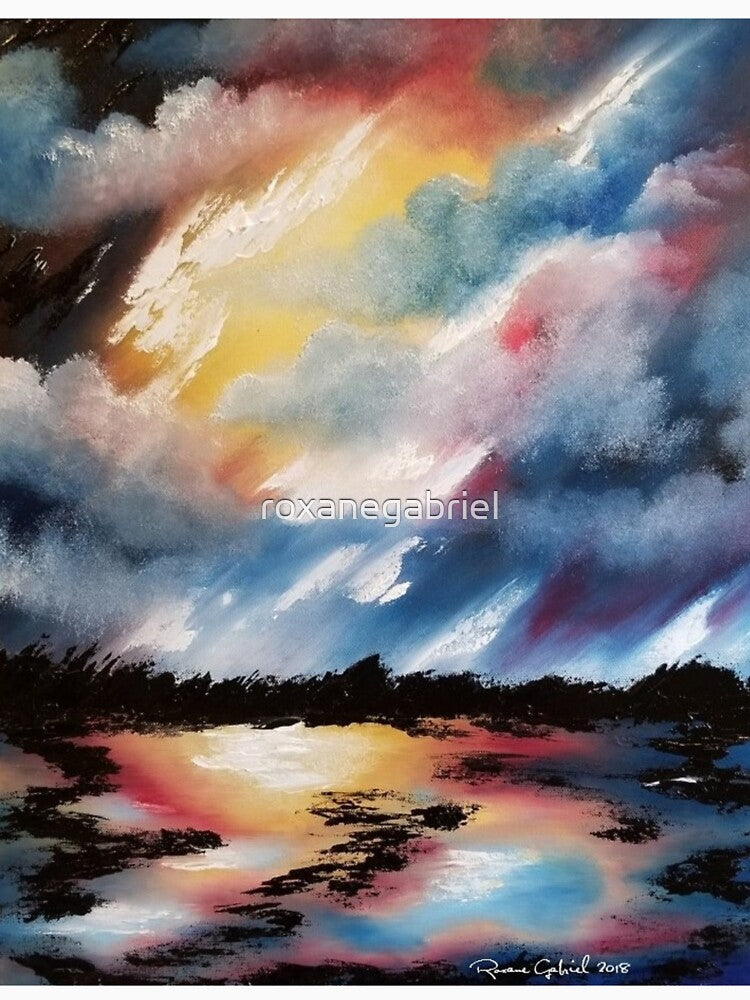 Moody Sunset, Dark Sunset, Night Sunset, Blue, White and Red Sunset, skyscape, waterscape, abstract sunset by roxanegabriel