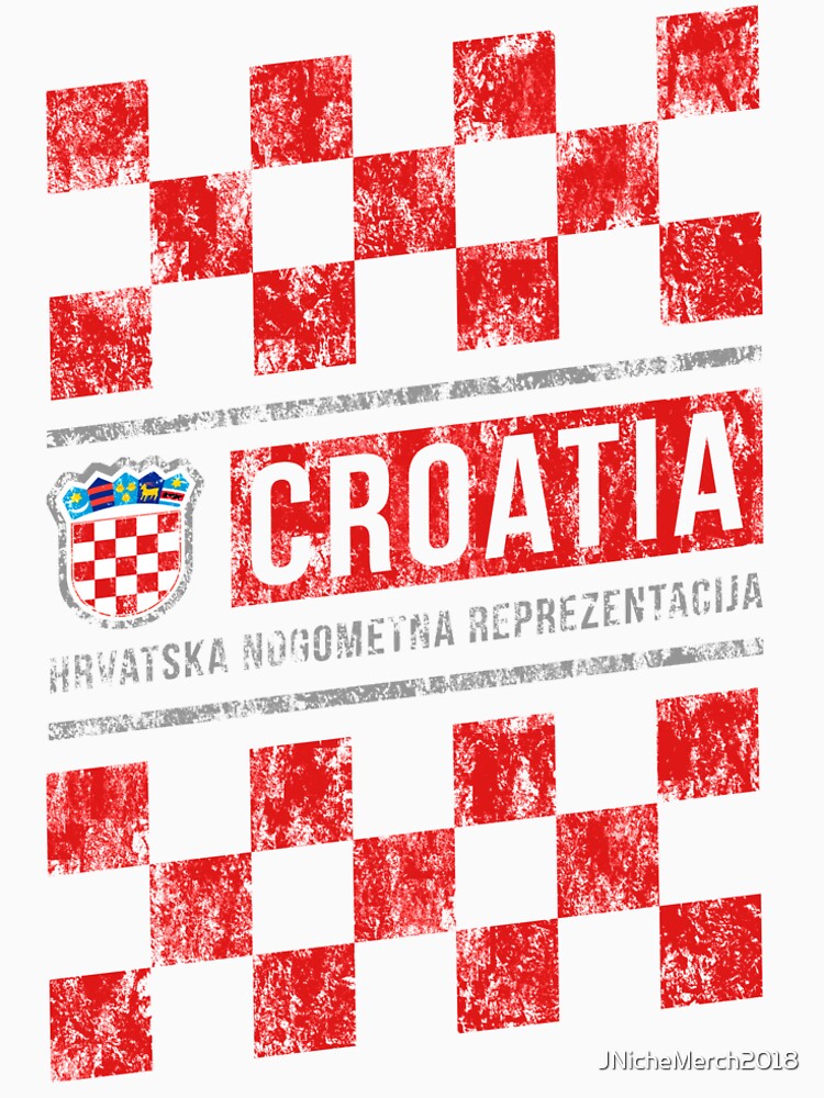 Croatia Checkered Home Style Jersey T-shirt by JNicheMerch2018