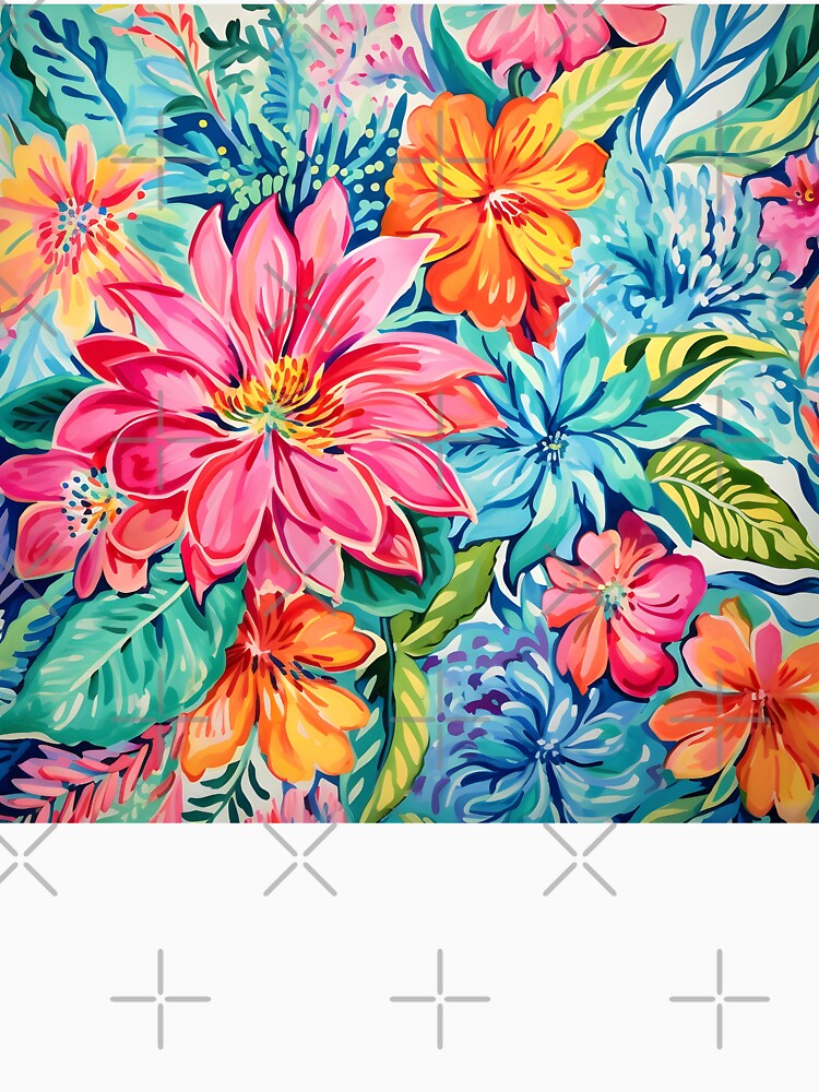 vibrant colorful tropical pattern print by dcrc