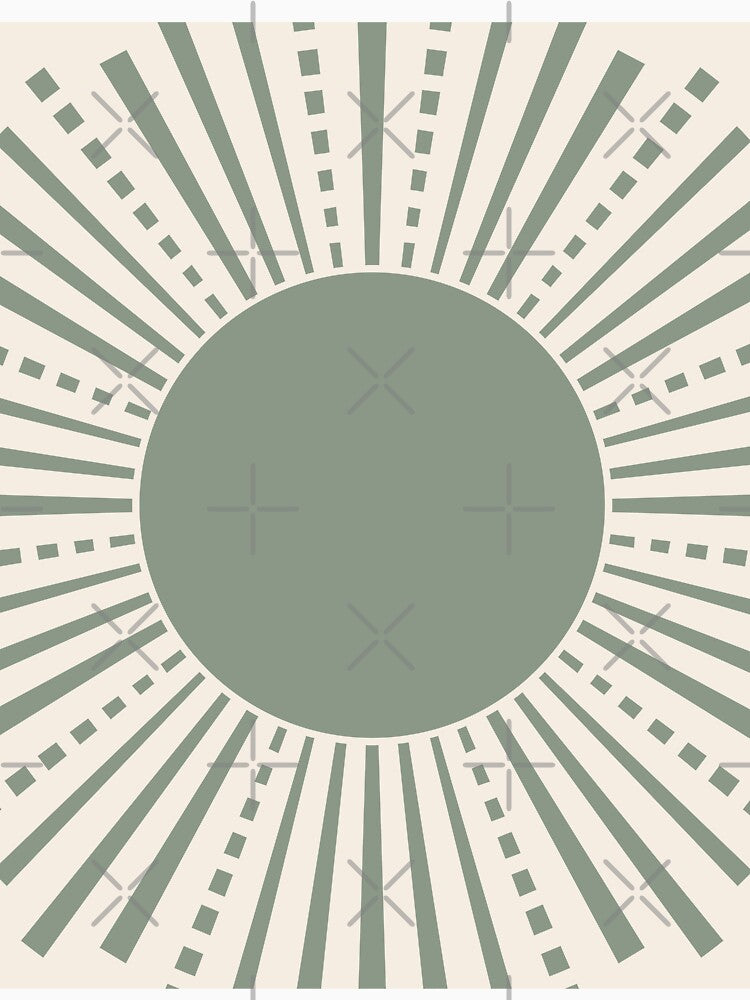 Geometric Sun in Sage Green by ArticraftShop