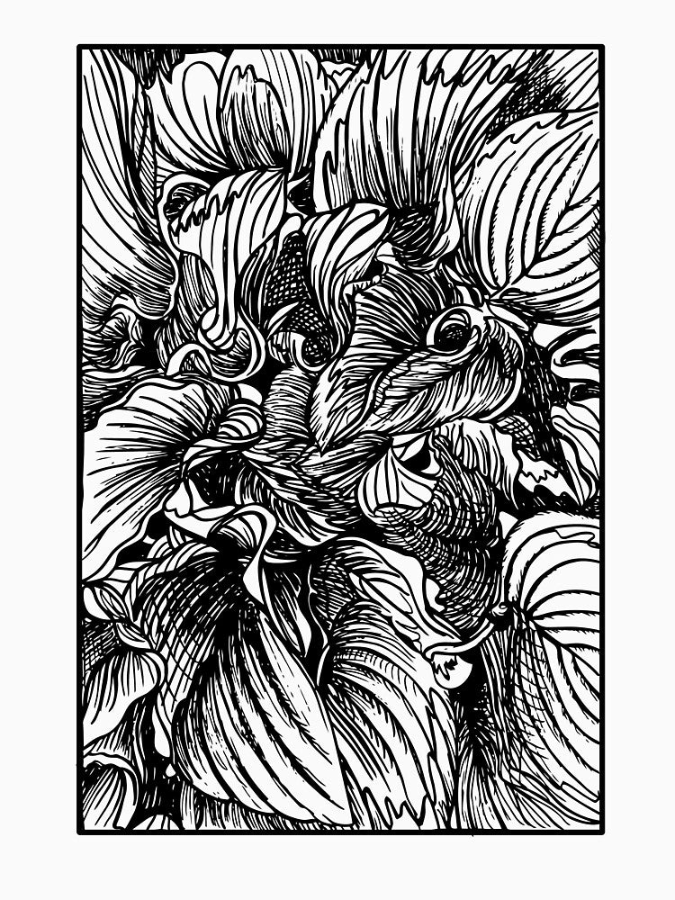 Black & White Hosta Leaves by Nicki Oren Designs