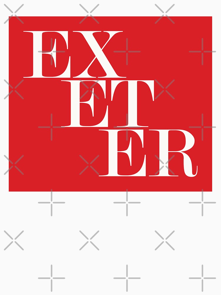 Exeter UK City (Red) Typography Minimalist Patriotic Travel Souvenir by kakarikihill