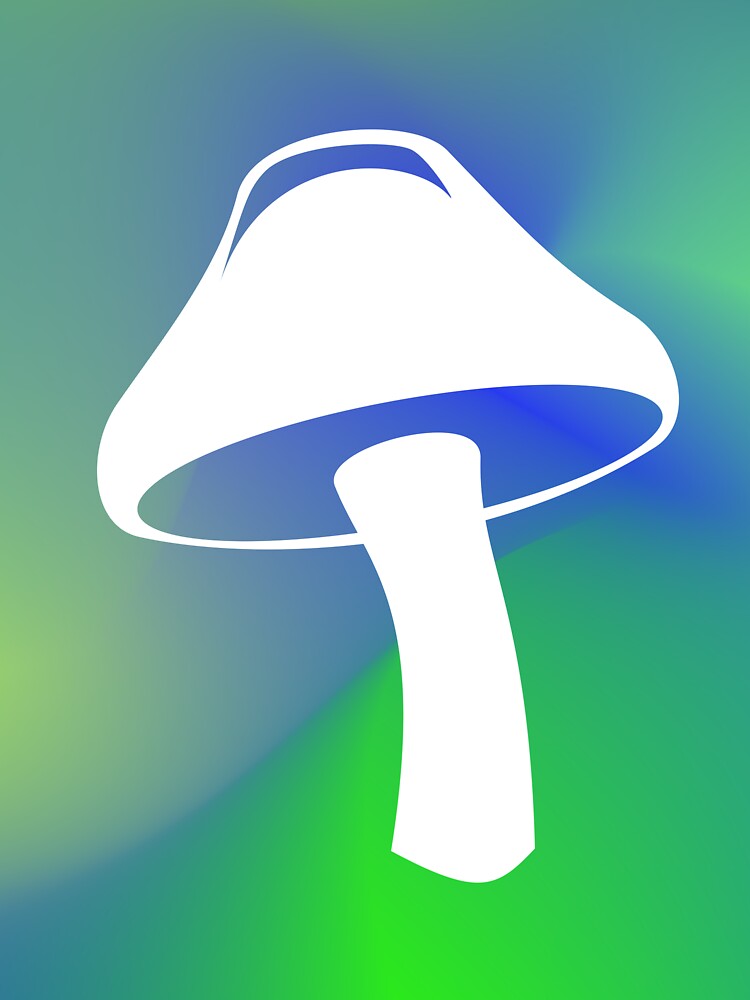 White Mushroom with Blue Background by Risa-C
