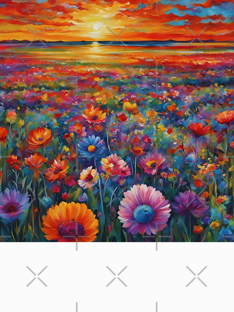 Watercolor Sunset Meadow by FitEnvy