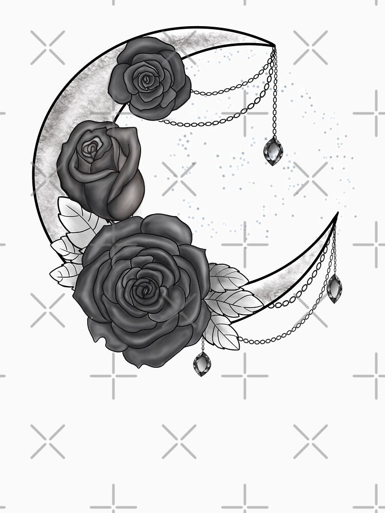Rose Crescent Moon by MrsSewTay