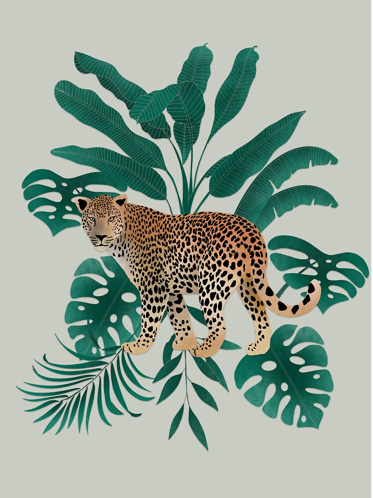 Leopard Collection - pale grey by Hollyroseart