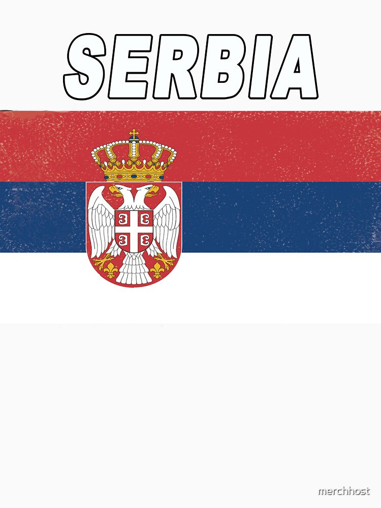 Serbia National Sports Design - Distressed Srbija Flag by merchhost
