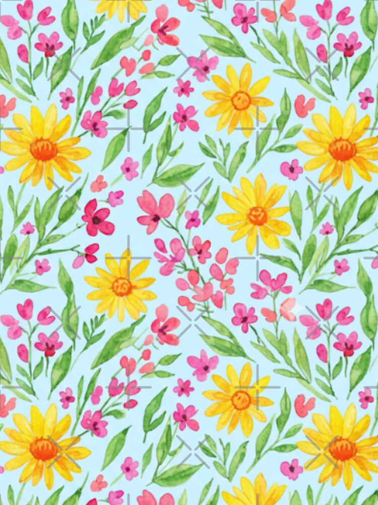 Watercolor Daisy Floral Seamless Pattern by FashioonTrends