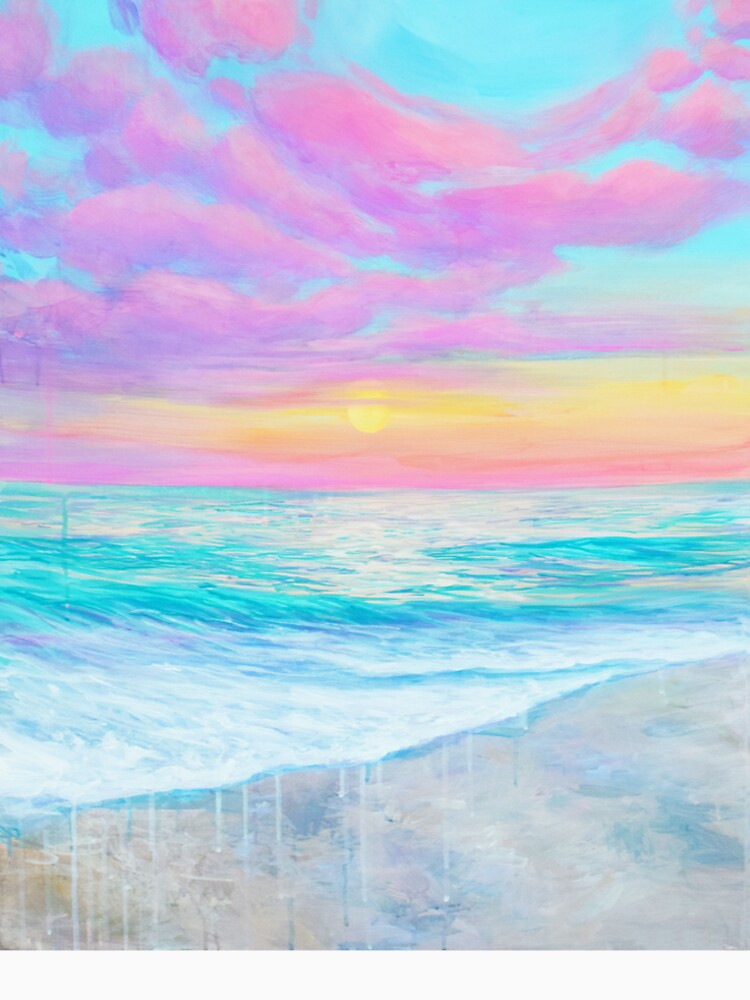 Pastel Colorful Coastal beach sunset by Byearion