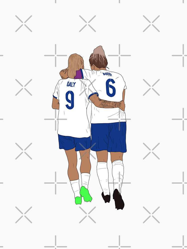 England Lionesses Rachel Daly Millie Bright Women's Fooball Minimalist BFFs by Hevding