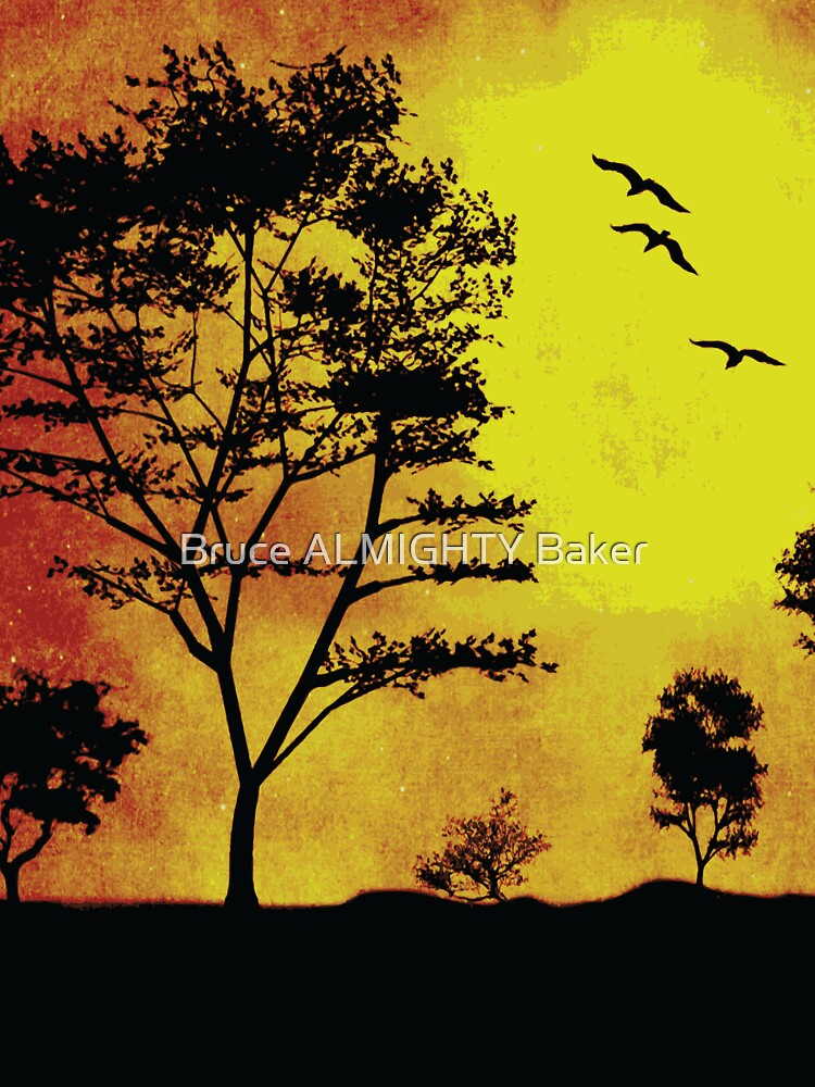 SUNSET TREES Pop Art by Bruce ALMIGHTY Baker