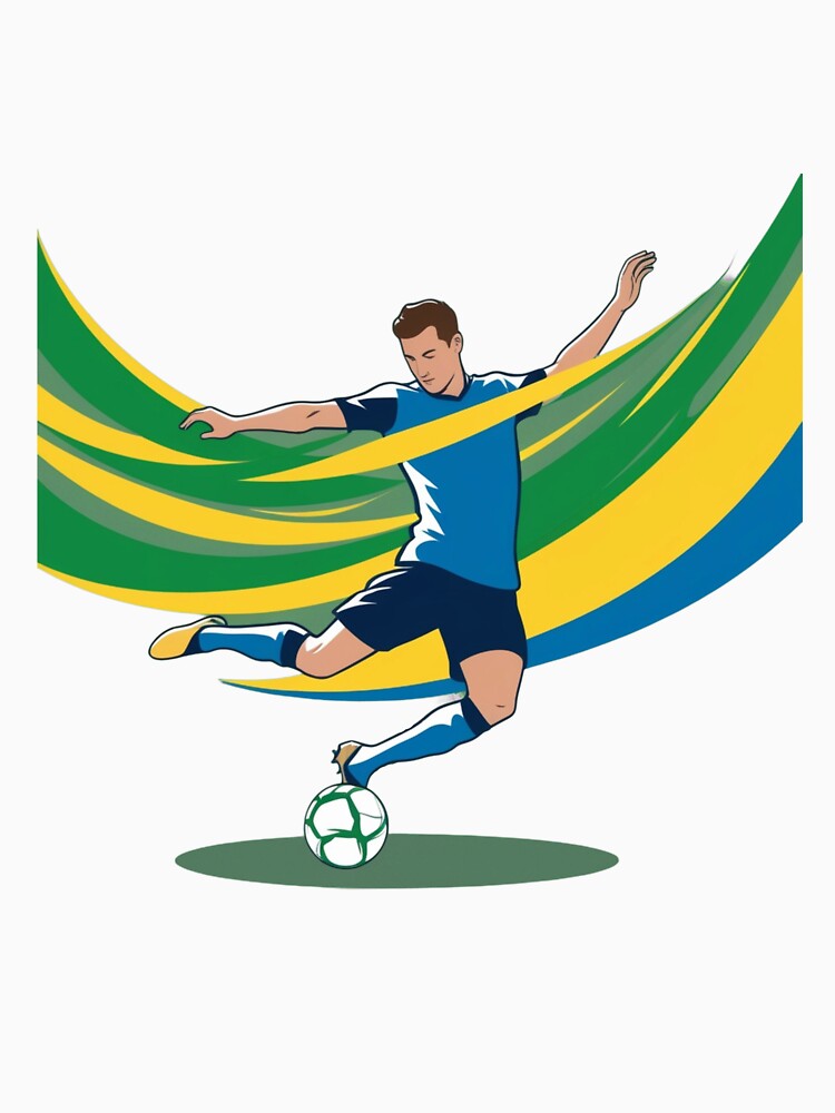Dynamic Football Player Striking Soccer Ball Graphic by PMTaurus
