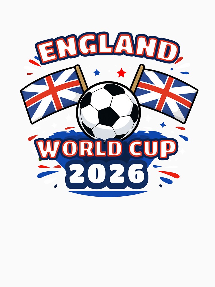 England World Cup 2026 Shield  Minimal Football T-Shirt Design by Ramkumar2025