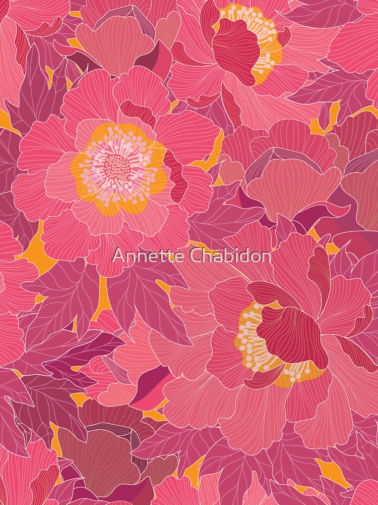Bold Peonies-Bright Bohemian by Annette Chabidon Studio