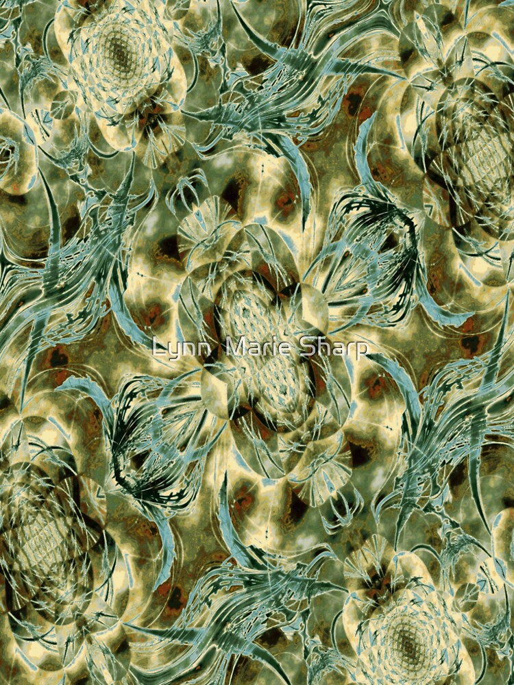 Floral Design In Aqua and Yellow by Lynn  Marie Sharp