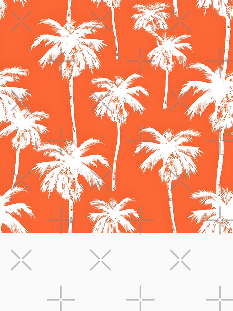 tropical white palms with an orange background by dcrc