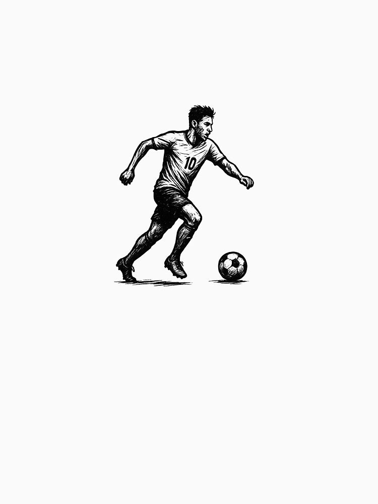 Vintage Football Player Illustration – Black and White Soccer Art by edimoraes