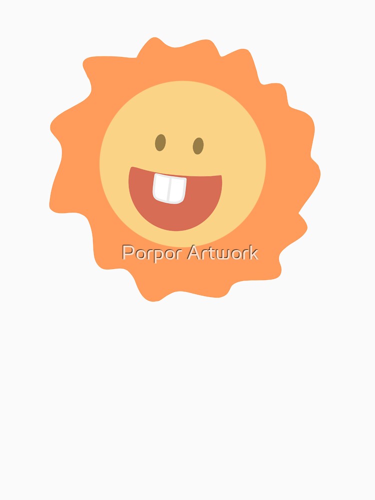 Happy Sun Cute Face Minimalist Smiling Sunshine by Porpor Artwork