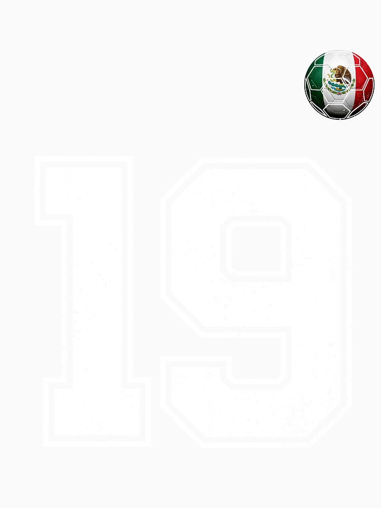 Number 19 Mexico Flag Football Fan by BernoNickel