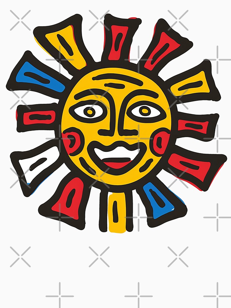 Colorful Smiling Graffiti Retro Pop Art Sun by Sturdust