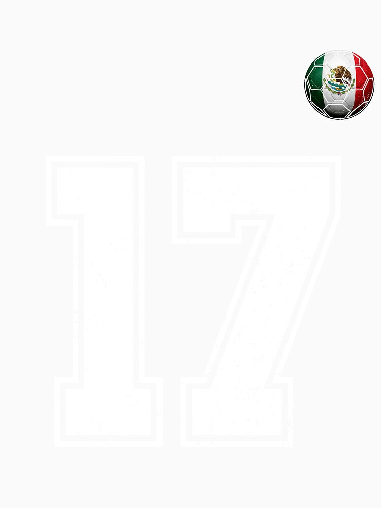 Number 17 Mexico Flag Football Fan by BernoNickel