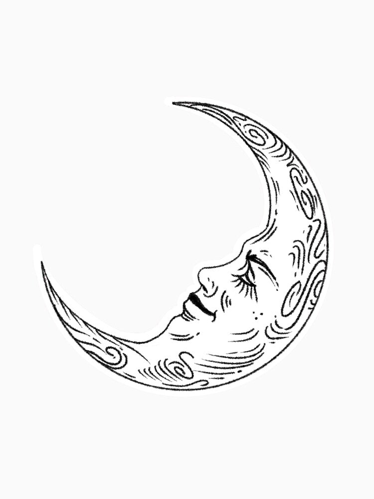 Crescent Sleeping Moon (White) by artwithkristen