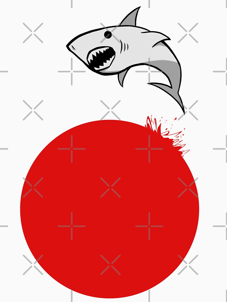 Rising Sun Japanese Sun Burst Shark by Kairami-Art