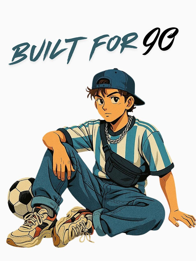 Retro 90s Soccer Anime Streetwear Design – Urban Football Vibes by BuiltFor90