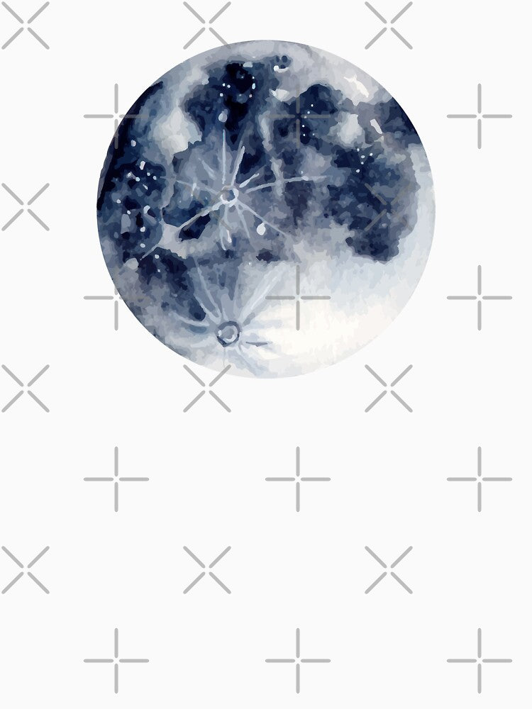 Full Moon in Watercolor by Harpley Design Studio