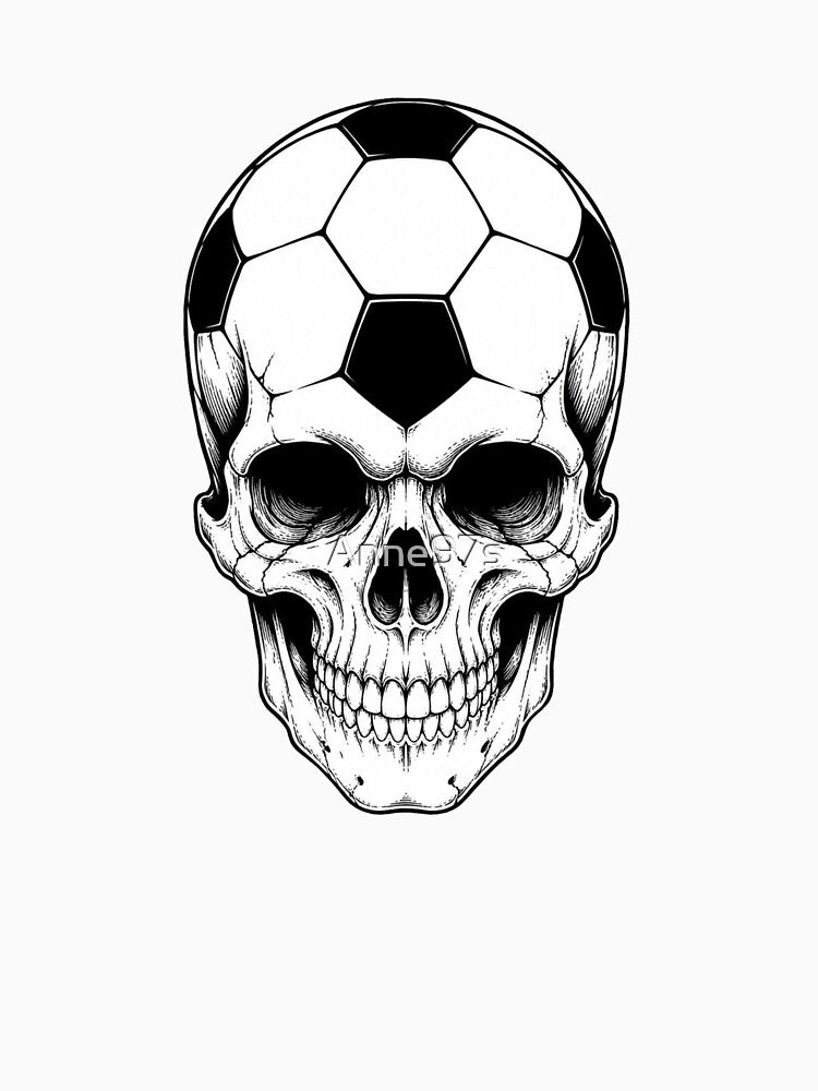 Soccer Ball Human Skull Silhouette by Anne97s